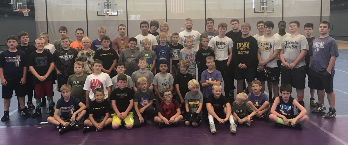 IHSwrestle's tweet photo. Great sessions today with 2x NCCA Champ Bo Nickal. He’s as much fun to learn from as he is to watch! @pennstateWREST Thanks for a great day. At it tomorrow starting at 10:00am for @Kem_Daughg65 https://t.co/2vAQyuYGBZ