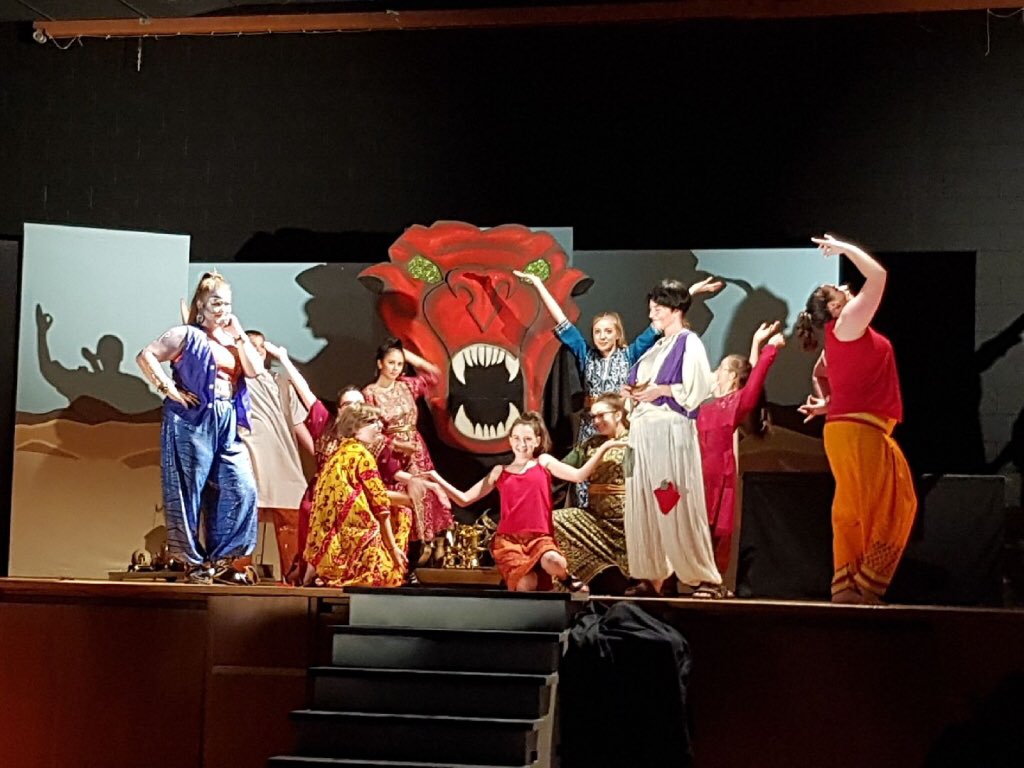 BishopSmithCH's tweet photo. Opening night of the BSCH production of Aladdin. Well done to our actors, stage, sound &amp; lighting crew. A great show!!  Next show is tomorrow @ 2:30 p.m.  #BSCHProud https://t.co/Z6QPpSTLQb