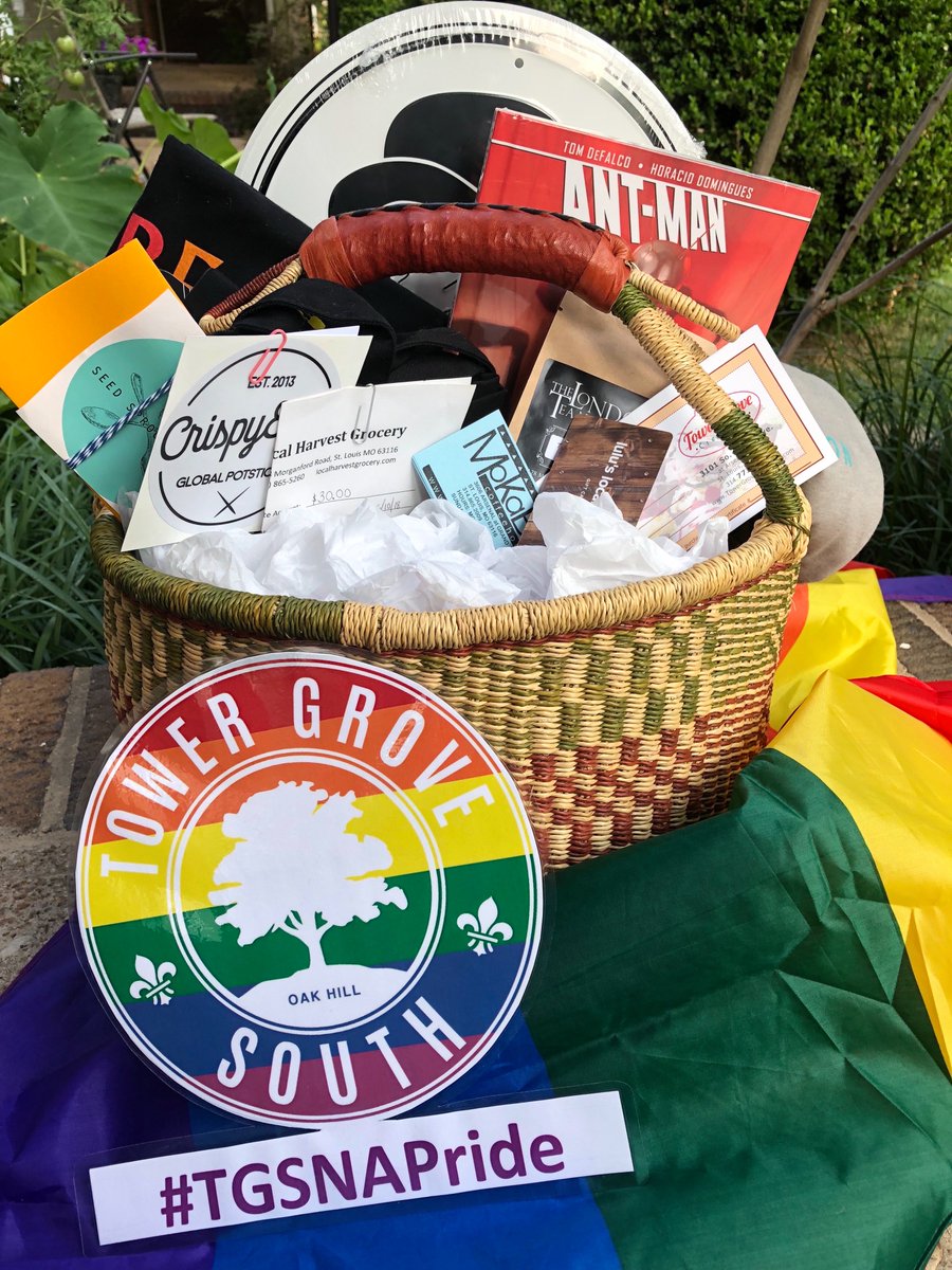 So excited for TG Pride 6/23! Stop by for a chance to win our Pride of Tower Grove South basket!  Thanks to the local spots who donated:
<a href="/ASTLComics/">Apotheosis Comics & Lounge</a> <a href="/TheCivilLife/">Be Civil</a> <a href="/crispyedge/">sarah .B</a> @localharveststl <a href="/lulusfoodtruck/">Lulu's Local Eatery</a> @MoKaBes <a href="/seedsproutspoon/">Seed Sprout Spoon</a> <a href="/Londontearoom/">The London Tea Merchant</a> and the Tower Grove Creamery