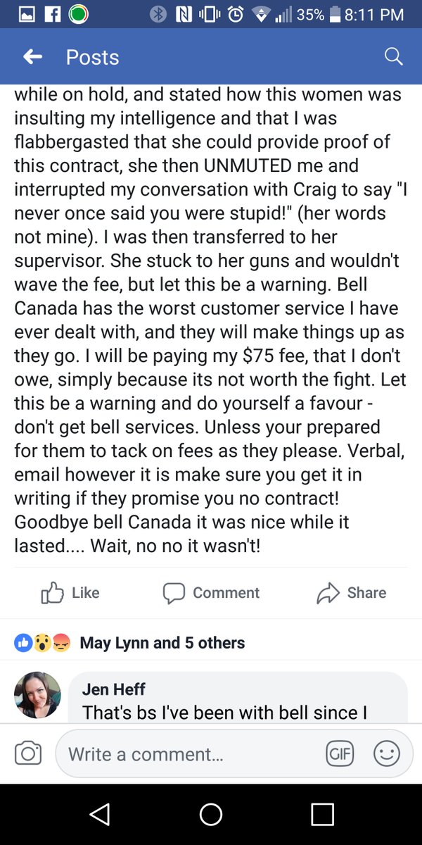 mizzlazzaro's tweet photo. @Bell let this be a warning to all customers. #liars #scammers #poorcustomerservice #bellcanada https://t.co/qQKyDckZ0p