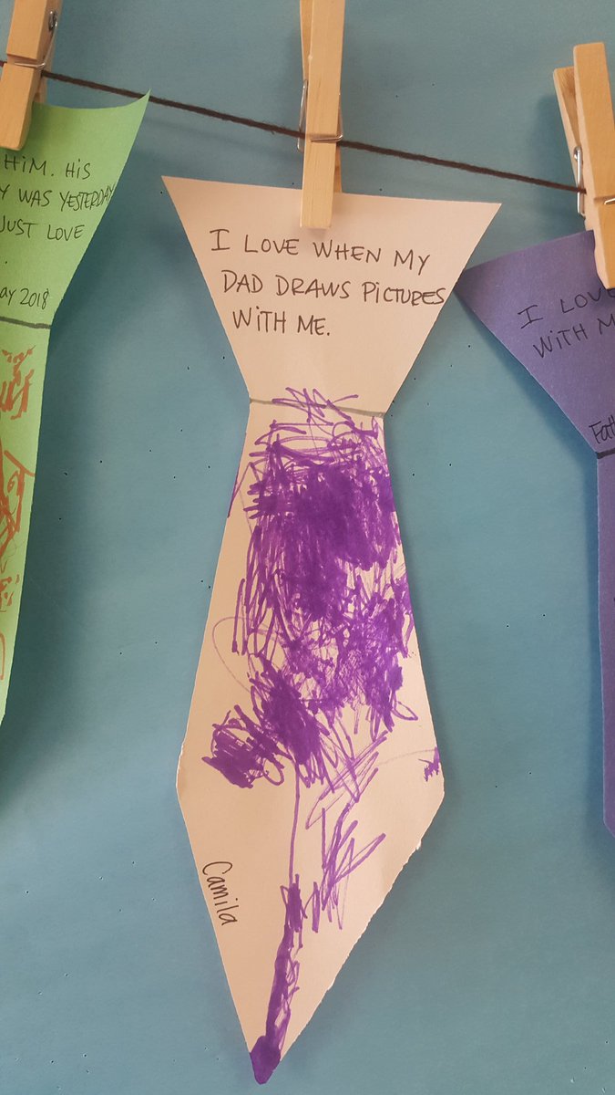 Spent the morning with my little girl at her school. We did a father daughter donut date. Played outside, ate donuts and painted together in her class. I saw this on the class wall and my heart melted. 💞💞 #earlyfathersday