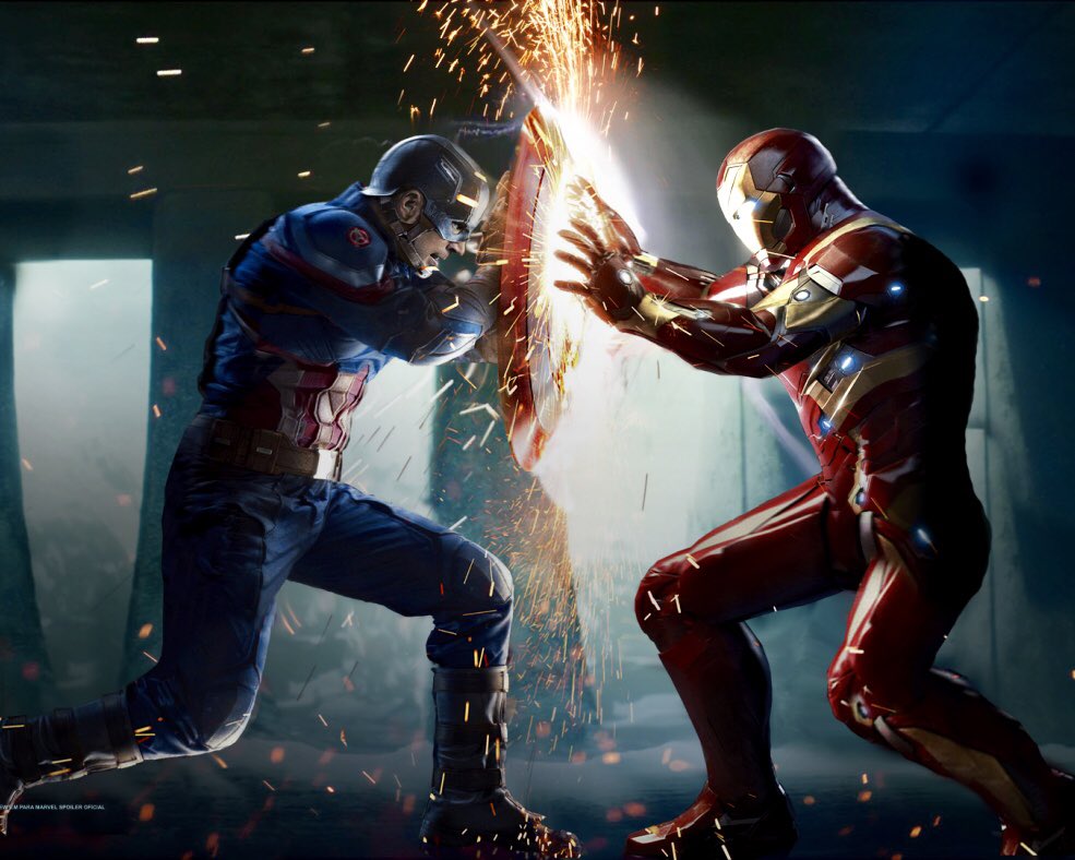 nintencollect's tweet photo. We don’t usually post non-gaming tweets, but are we the only ones with a bunch of nice comic collections on our shelves wondering why a #CaptainAmerica vs #IronMan set of #bookends doesn’t exist?? (ala these scenes/panels from #CivilWar)

C’mon, @Marvel &amp; @Disney; make it happen. https://t.co/kWTd3Ixhjv