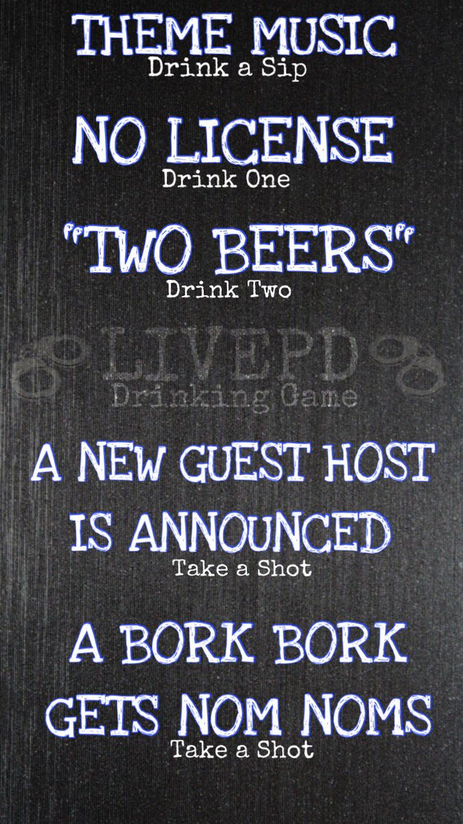 Here's a #LivePD Drinking Game. Be there or be square. 
Also, follow <a href="/DonutOperator/">Donut Operator 🍩</a> because he's the okayest ex-cop on the internet.