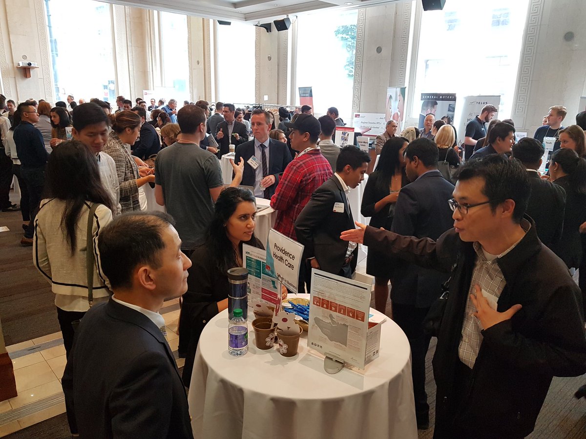 HIMConnected's tweet photo. Great turnout for the #SFU job fair today at the Beedie School of Business. Loads of talented #MBA candidates and grads. @PHCJobs https://t.co/j5nnNTIDMw