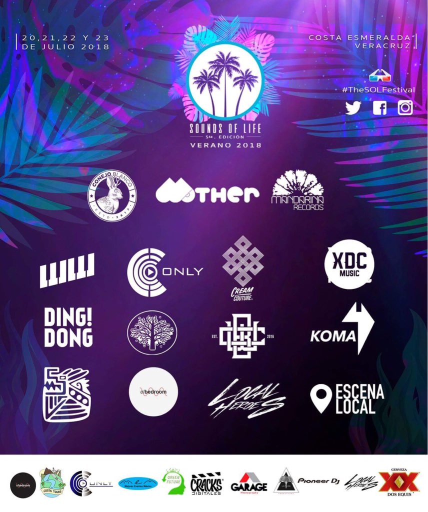 TvStereoMx's tweet image. Sol Festival - El mejor evento de música underground del Golfo de México con 4 días y 3 noches/ 15 fiestas / 70 artistas / 3 showcase internacionales🌴🌞🌊

Boletos al 55-1014-9365
 #SOLFestival #SoundsOfLife #Verano2018 #MeM #TVStereo
@theSOLFestival @memmexico