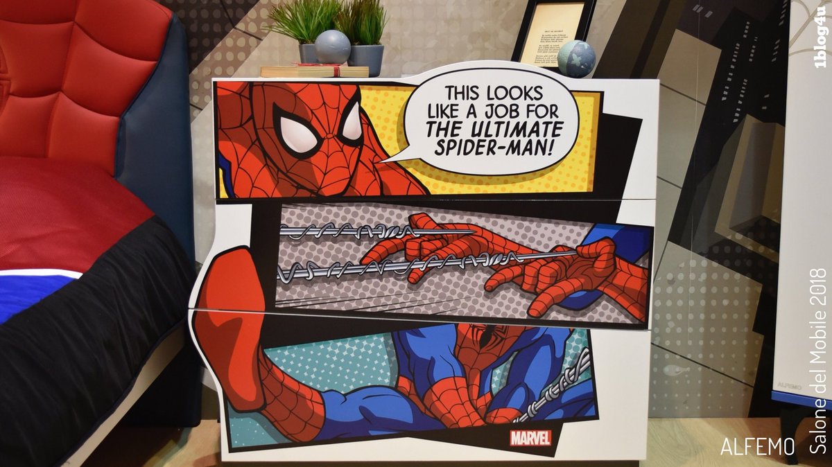 1Blog4u's tweet photo. The wonderful world of #Marvel ’s heroes to transform your little one's #bedroom into a magical space - #Alfemo #furnishing #interiordesign #kidsbedroom #spidermanbed #spiderman - #mdw2018 #MDW #SalonedelMobile - #1blog4u #GabriellaRuggieri #blogger #bloggerlife #designblogger https://t.co/GwgrImEtLG