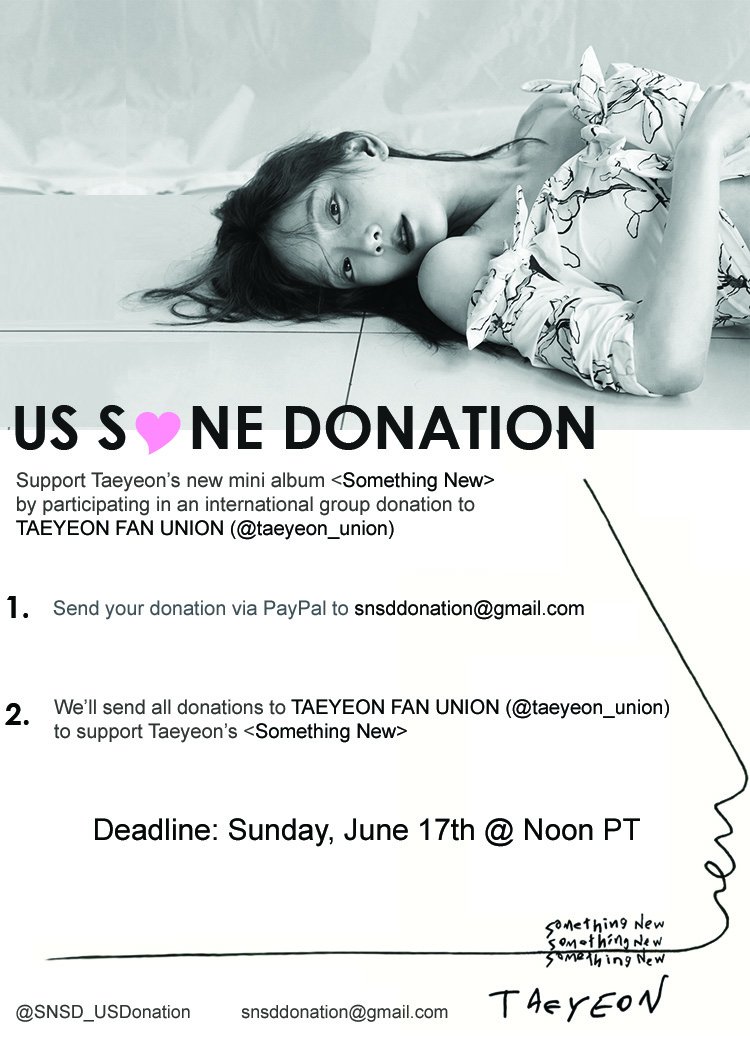 SNSD_USDonation's tweet photo. [RT] We're so close to the $300 match mark! Reminder that every 100 mark means a 50% match rate from two donors (aka amount raised doubles up to $500 for each match donor!) Let's keep it going sone ♡ #taeyeon #somethingnew https://t.co/VUKNWlPZBr