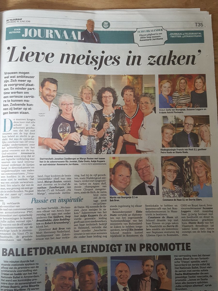 Vandaag in @stanhuygens @VeuveClicquot lunch in limburg bij <a href="/RestDa_Vinci/">Restaurant Da Vinci Maasbracht</a>. Mooie samenwerking tussen <a href="/alliancegastro/">Alliance Gastronomiq</a> college s. En inspiratie voor zakenvrouwen uit limburg en brabant. #girlpower