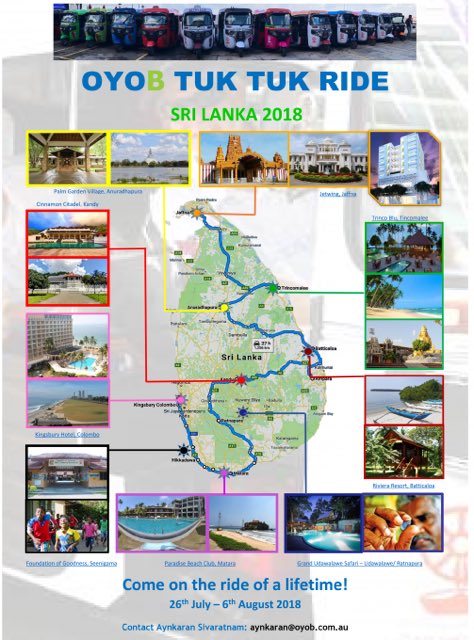 Aiming to make a difference in Sri Lanka July26th. On a Tuk Tuk 😇👍