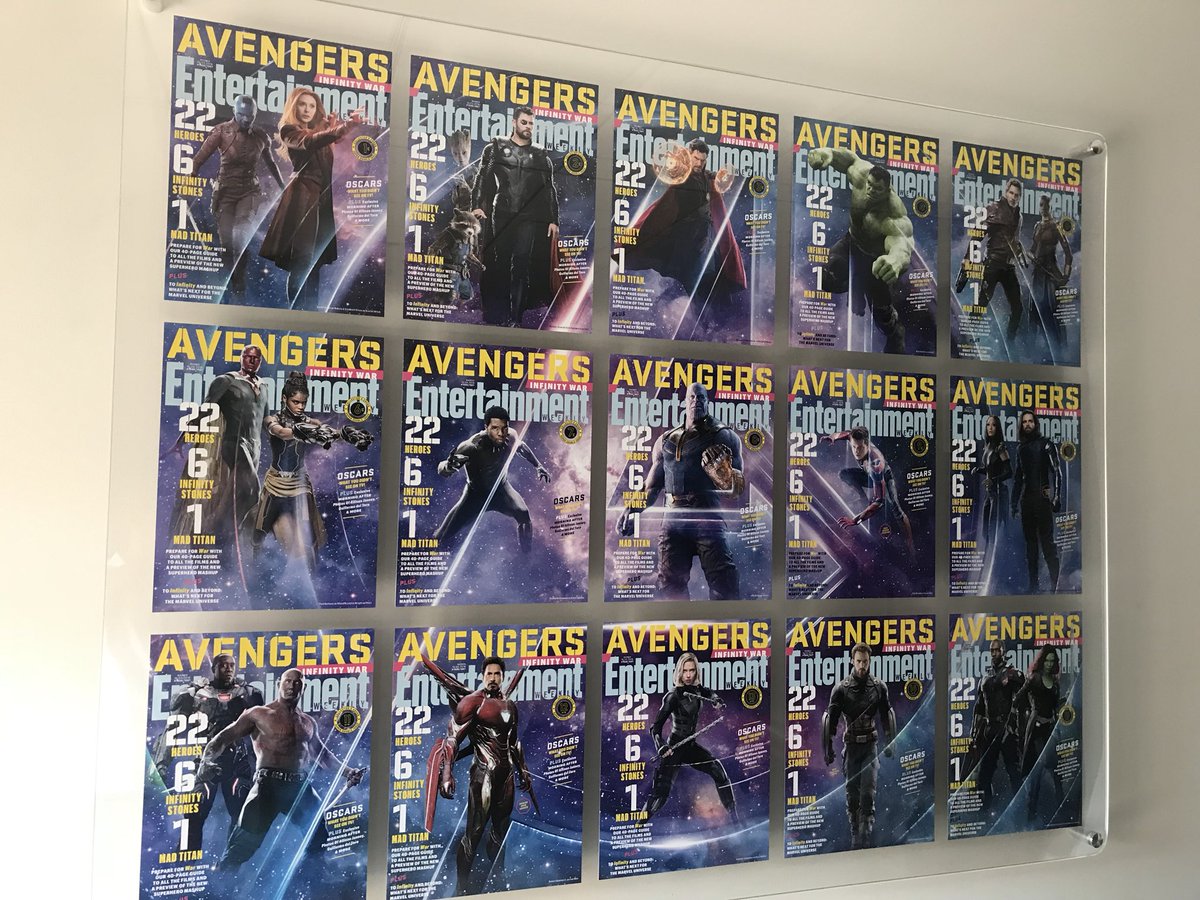 Asad Ayaz (@asadayaz) on Twitter photo Pretty cool to see all of our #Avengers #InfinityWar <a href="/EW/">Entertainment Weekly</a> covers side by side on this wall at <a href="/DisneyStudios/">Walt Disney Studios</a> Great job by <a href="/RyanStankevich/">Ryan Stankevich</a> and team to make these epic fifteen (!) covers happen! #DestinyArrived #AndDidItEver Pretty cool to see all of our #Avengers #InfinityWar <a href="/EW/">Entertainment Weekly</a> covers side by side on this wall at <a href="/DisneyStudios/">Walt Disney Studios</a> Great job by <a href="/RyanStankevich/">Ryan Stankevich</a> and team to make these epic fifteen (!) covers happen! #DestinyArrived #AndDidItEver