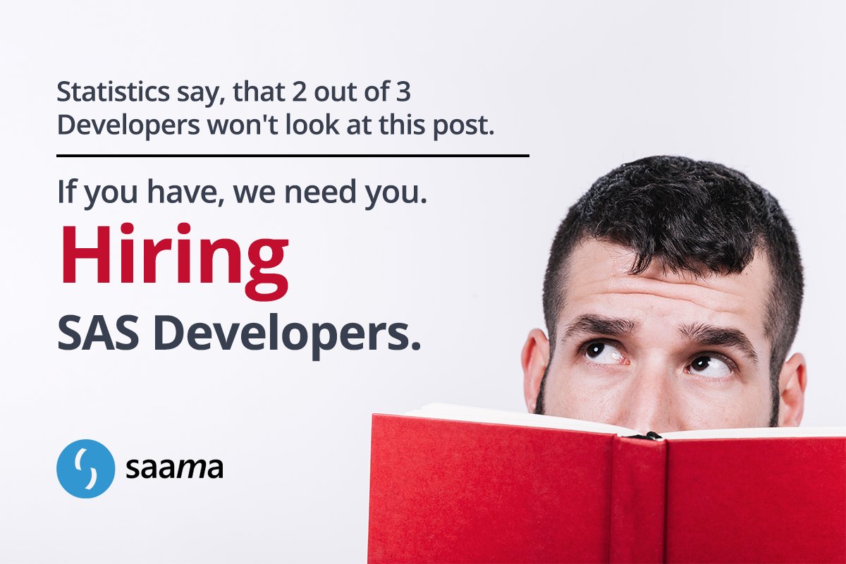 saamatechinc's tweet image. Do you have a habit of noticing things that others don’t? You’ve come home. Saama needs smart #SASDevelopers with 3 - 7 years of experience. Learn more about the job requirements here. bit.ly/2JEnNFA
#SASDevelopers #Pune #Jobs