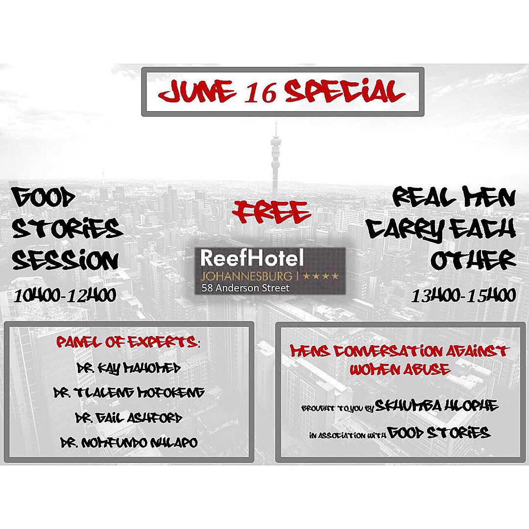 KuthulaMkhize's tweet photo. #June16Special

#GoodStoriesSessions

#MensConversation https://t.co/Mm4BQgAJ5i