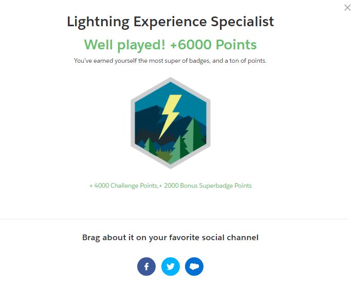 aviralsf's tweet image. @trailhead @SalesforceU @SalesforceAdmns
7th SuperBadge....One of most thrilling Superbadge !!
#TrailheadAddict #SalesforceSaturday