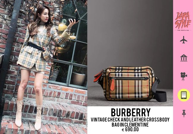 burberry vintage check and leather crossbody bag