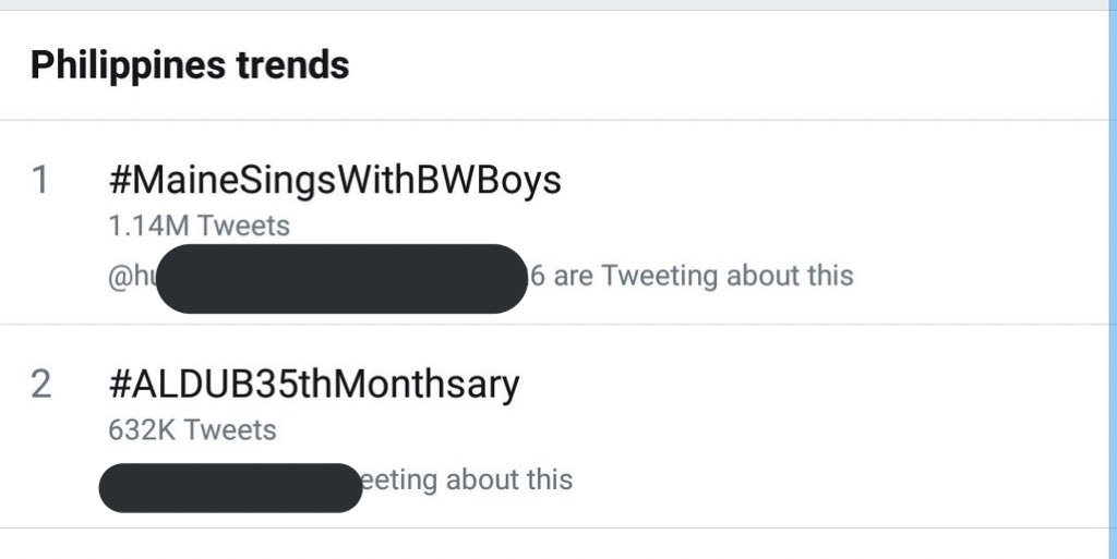 ofctrendsetter's tweet photo. 1.14M for #MaineSingsWithBWBoys 632K for #ALDUB35thMonthsary

Double Millions today, ADN? https://t.co/NEfuUNUxqu