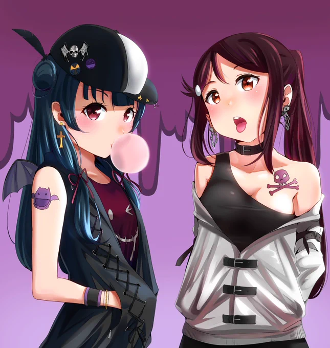 格好いい感じでよしりこ#lovelive_sunshine#桜内梨子#津島善子#よしりこ 