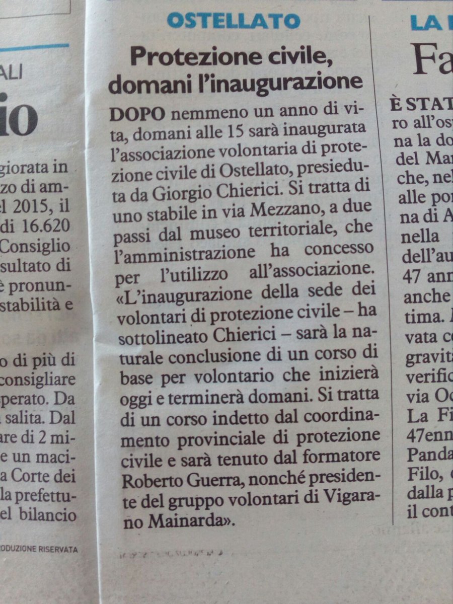 ProcivVigarano's tweet photo. Verso #ostellato per un corso base di #PROTEZIONECIVILE @DPCgov e far partire nuova #associazione #volontari @giornaleprociv aspettando anche assessore @PaolaGazzolo https://t.co/qo5qSqRTNF