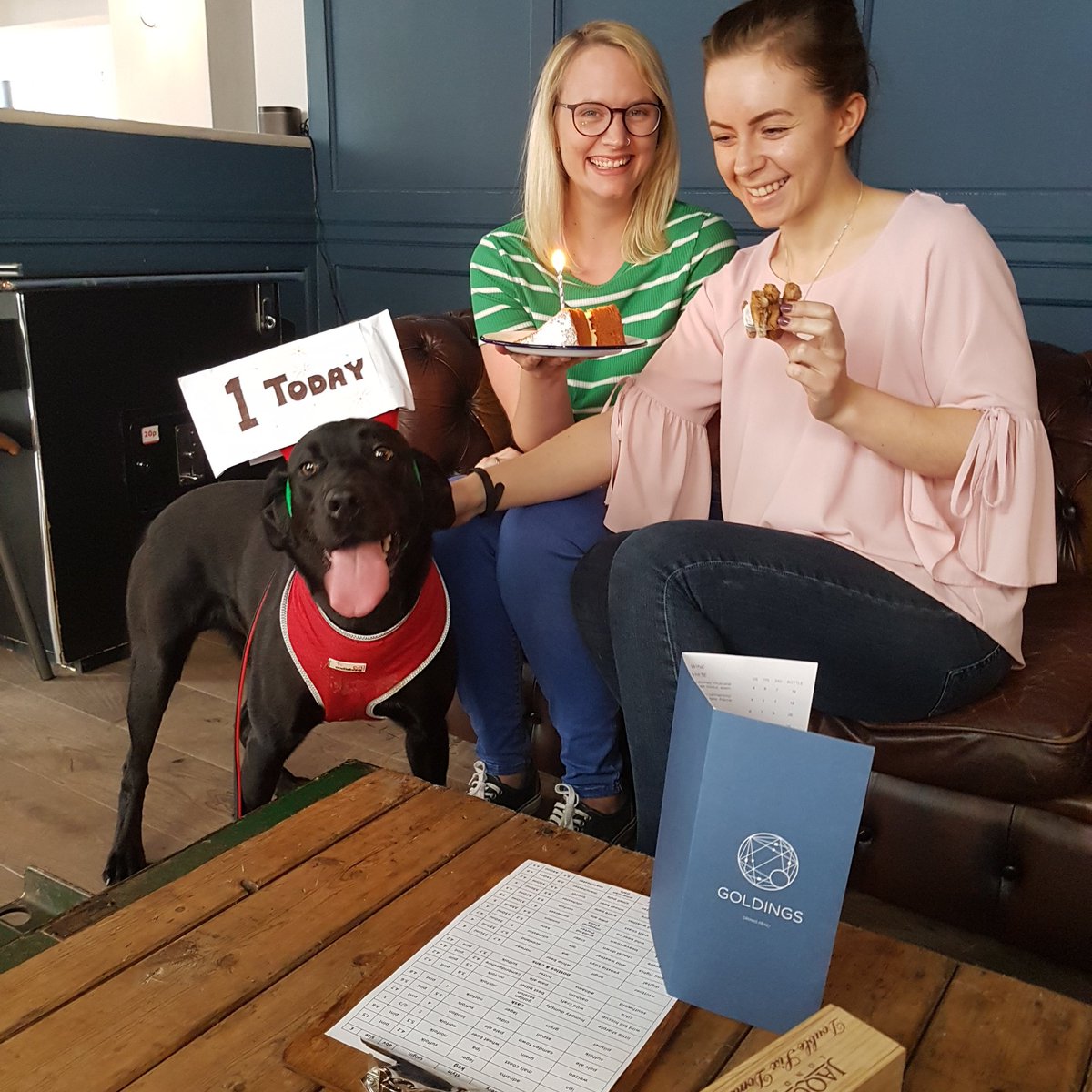 Then to wonderfully dog-friendly <a href="/goldingsdeli/">Goldings Deli</a> for a birthday cake and some dog biccies!