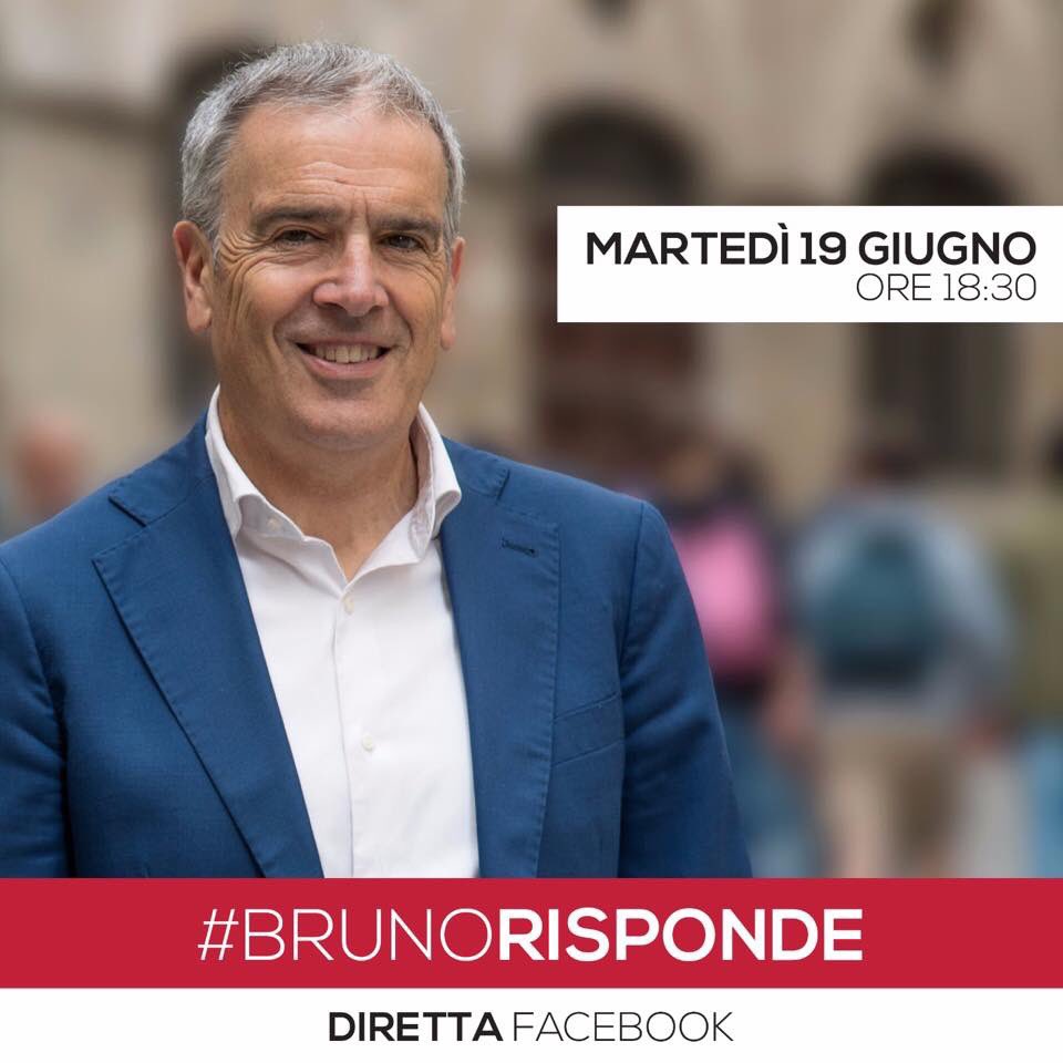 Valentini_Bruno's tweet photo. #BrunoRisponde alle vostre domande. Sarò di nuovo in streaming, sulla pagina facebook Bruno Valentini - Sindaco di Siena, martedì 19 Giugno alle ore 18:30, per rispondere a tutte le domande che i cittadini vorranno pormi durante la diretta. A martedì! https://t.co/i9UMY2TuPm