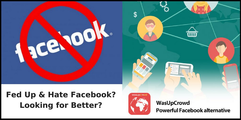 WasUpCrowd's tweet image. So what can you do on WasUpCrowd? Everything that FB offers, but much better and more features! #HateFacebook #QuiteFacebook #FacebookHaters #FacebookvsWasupcrowd #SocialWasupCrowd #BestSocialMedia #SecureSocialApp