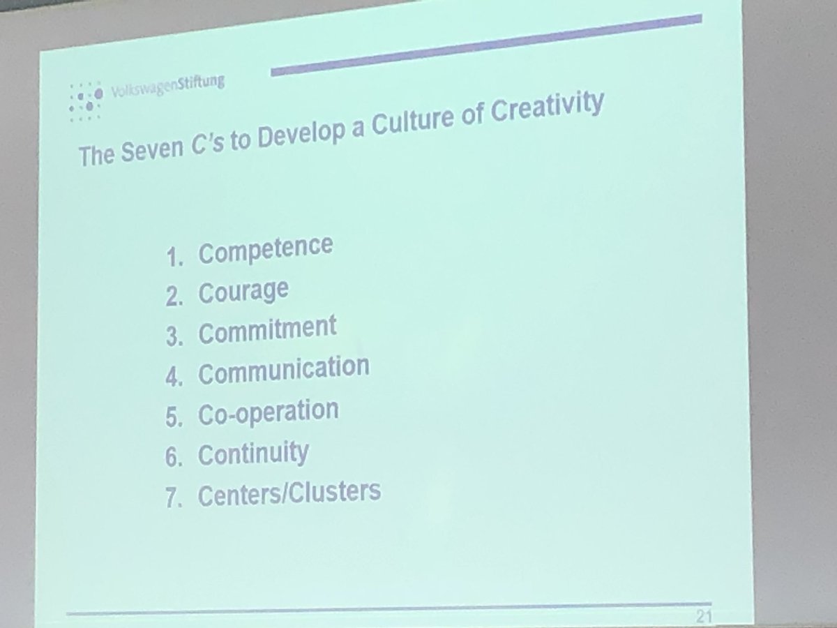 Seven C’s to develop a Culture of Creativity to fight the growing lack of trust to universities. #Krull <a href="/VolkswagenSt/">VolkswagenStiftung</a> at @HUMANEaisbl conf <a href="/MalmoUniversity/">Malmö University</a>  #humane2018truth