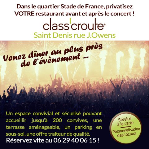 ClassCroute93's tweet photo. Concert exceptionnel de Bruno Mars, le 30/06 au @StadeFrance Privatisez notre restaurant de #saintdenis  pour l’occasion ! Contact 0629400615 https://t.co/SmgGdASGRt