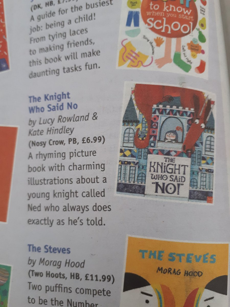 Eeek! 😆 So exciting to see #TheKnightWhoSaidNo in the Guardian's #bestnewkidsbooks2018   supplement today. Check out @hindleyillos beautiful big illustration of Ned! @NosyCrow @NosyCrowBooks #IBW2018 I recommend having a read..so many  lovely new children's books on offer!