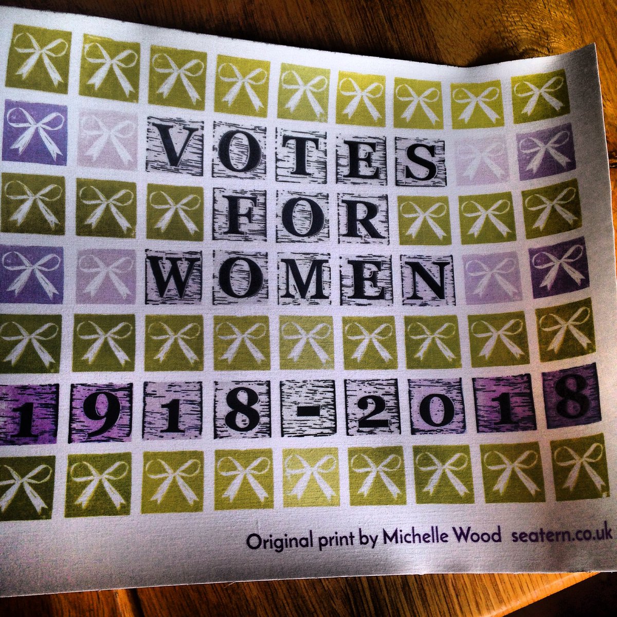 Visiting the #AlnmouthArtsFesival today don't forget to bag a handprinted edition of <a href="/seaternprint/">sea tern</a> Votes for Women tea towel <a href="/artichoketrust/">Artichoke</a> #PROCESSIONS2018 keep the memory alive .....