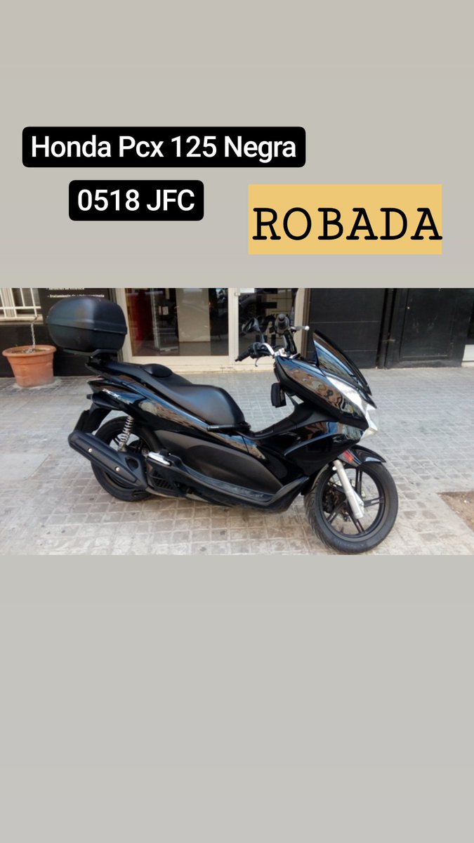 M'han robat la moto (3a que em roben a Barcelona).Honda Pcx 125 de color negre. Matrícula 0518JFC. Per si algú per casualitat la veu parada o circulant. Gràcies