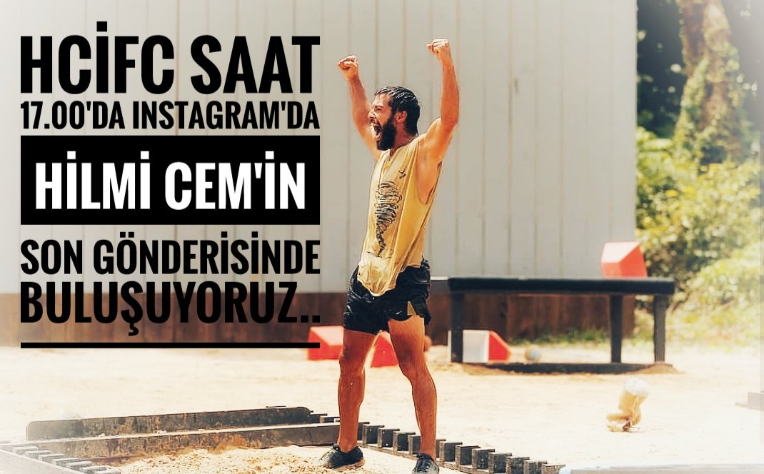 Hilmi Cem'in instagram hesabı yoğun spam altında ve bu durumu düzeltmemiz için yorum atmamız gerekiyor.
Bugün 17.00'de instagramda Hilmi Cem'in ( hilmicemintepeofficial ) son fotoğrafının altında buluşup yorum atıyoruz.

-Emoji, rakam ve tek harf kullanılmayacak.
