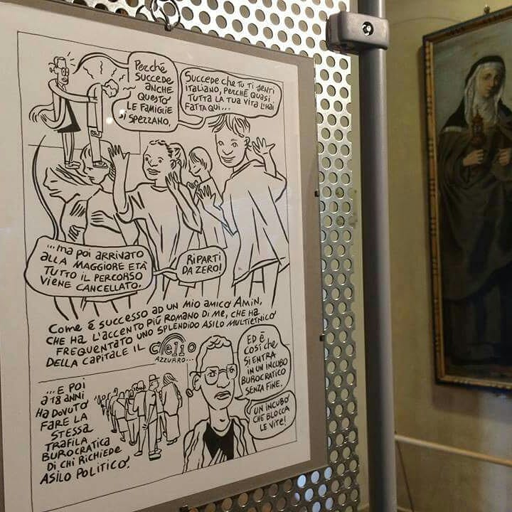 Becco_Giallo's tweet photo. Alcuni scatti dalla mostra “Fedele alla linea” di @channeldraw presso le sale del Museo Civico Archeologico e d'Arte Sacra Palazzo Corboli, ad Asciano (SI), nell'ambito di #Cretecon, festival di #fumetto di realtà. https://t.co/qwqlOwM6WY