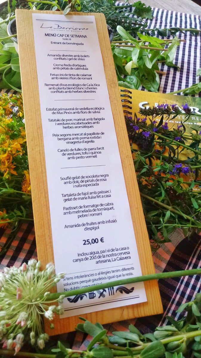 LaBarriconaCoop's tweet photo. Aprofitant que tenim les #àviesremeieres de La #Garrotxa avui a #labarricona, us presentem el #menúcapdesetmana per avui i demà, amb herbes del territori. #Ripoll #Ripollès #Gastronomia #slowfood #hostaleriacat #FoodCoop #remeieres #instafood #foodstagram https://t.co/jLmfeILI55