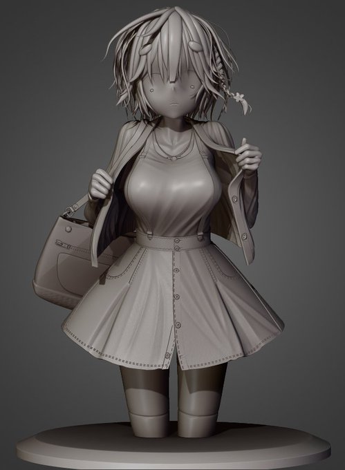 政宗くんのリベンジ 小岩井吉乃。スカルプトはだいたい終わり、あとは色を塗る作業に入ります #政宗くんのリベンジ #ZBrush 