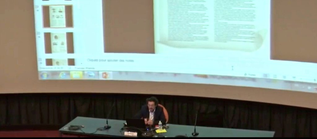PCRCBiH's tweet photo. Eli Tauber on how #Jews lived in #Sarajevo before WWII &amp; the importance of Sarajevo #haggadah as a historical manuscript. #CaenWarm conference on #europeanwar in #Yugoslavia https://t.co/mwIpVBSUFx