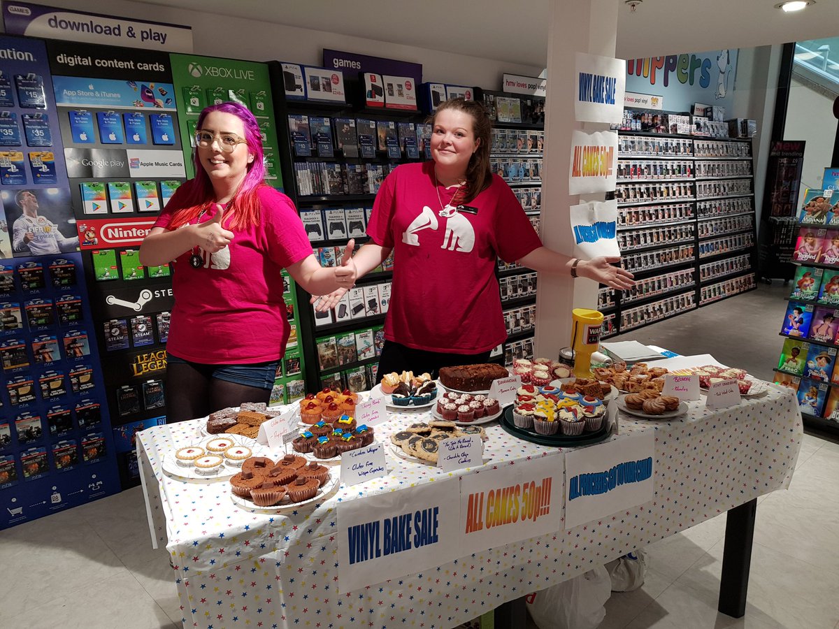 hmvKingston's tweet photo. We've now started our bake sale in store. Who doesn't love a piece of cake. All proceeds go to @WarChildUK
#hmvLovesVinyl #cake https://t.co/wIv36ffxTt