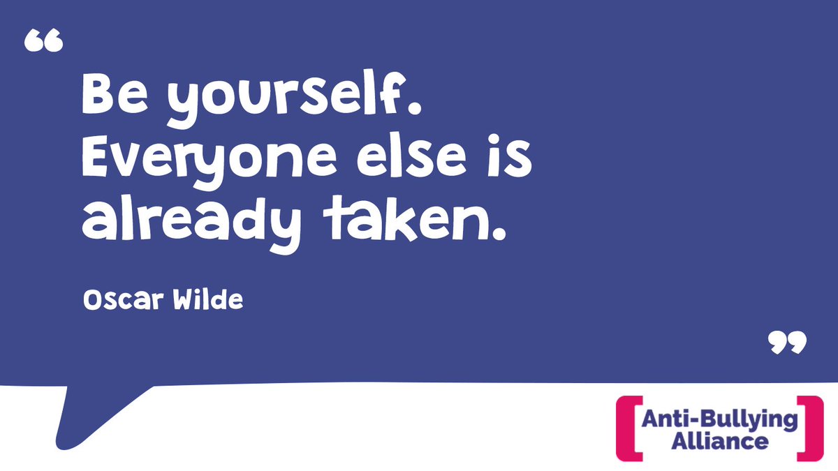 ABAonline's tweet photo. 'Be yourself. Everyone else is already taken.' #OscarWilde 

#truewords #alldifferentallequal #AntiBullying https://t.co/fG2taDWZIq