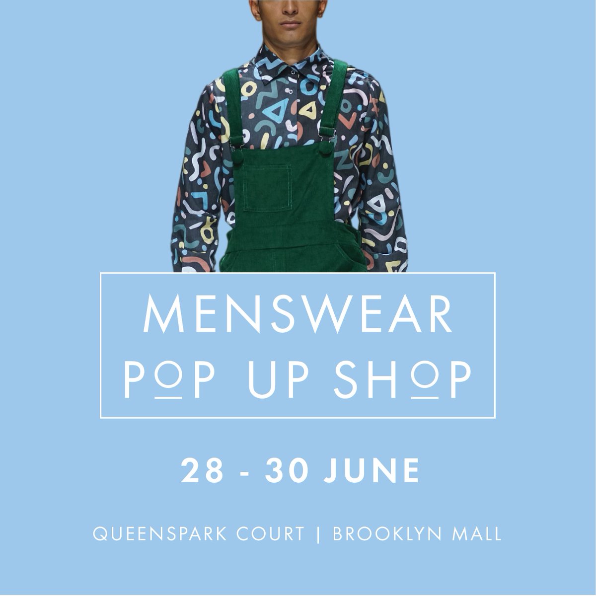 safashionweek's tweet photo. HEY PTA: #SAFW is promising you the best of menswear! Make sure to pop into the #SAFWMenswearPopUp, 28-30 June, 10am-6pm, Queenspark Court, @BrooklynMallPta . Don’t forget, there will be some champers waiting for you as well! #MensFashion #Menswear #CreateALifestyle https://t.co/vslHXxsLkF