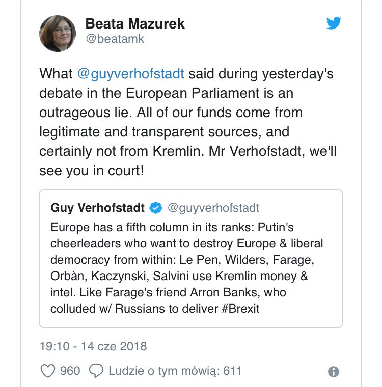 MichieldaRuiter's tweet photo. @EWdeVlieger @MinPres Hier de reactie v Poolse regering op gekke @guyverhofstadt https://t.co/gWBwfCMpQQ