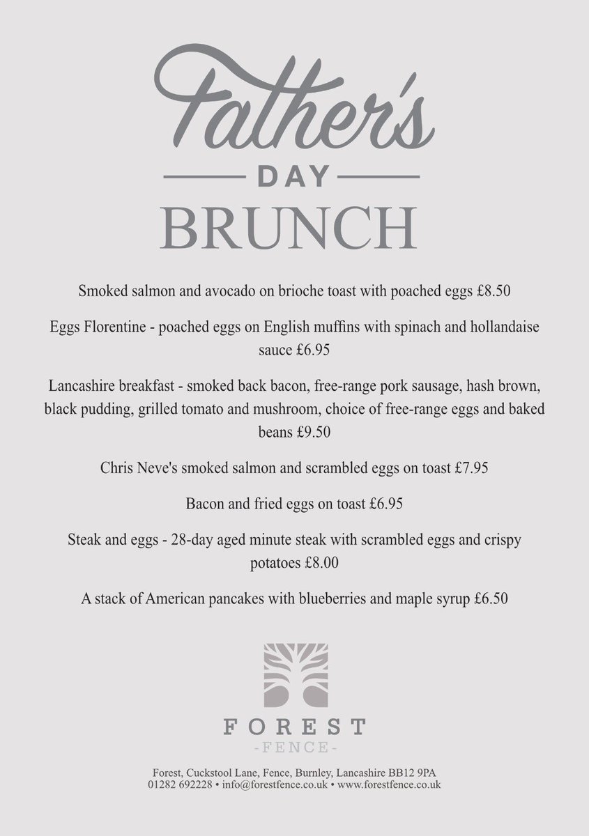 Start Father’s Day properly and treat them to brunch!🥞🥓🍳 Serving from 9am-11am🍻