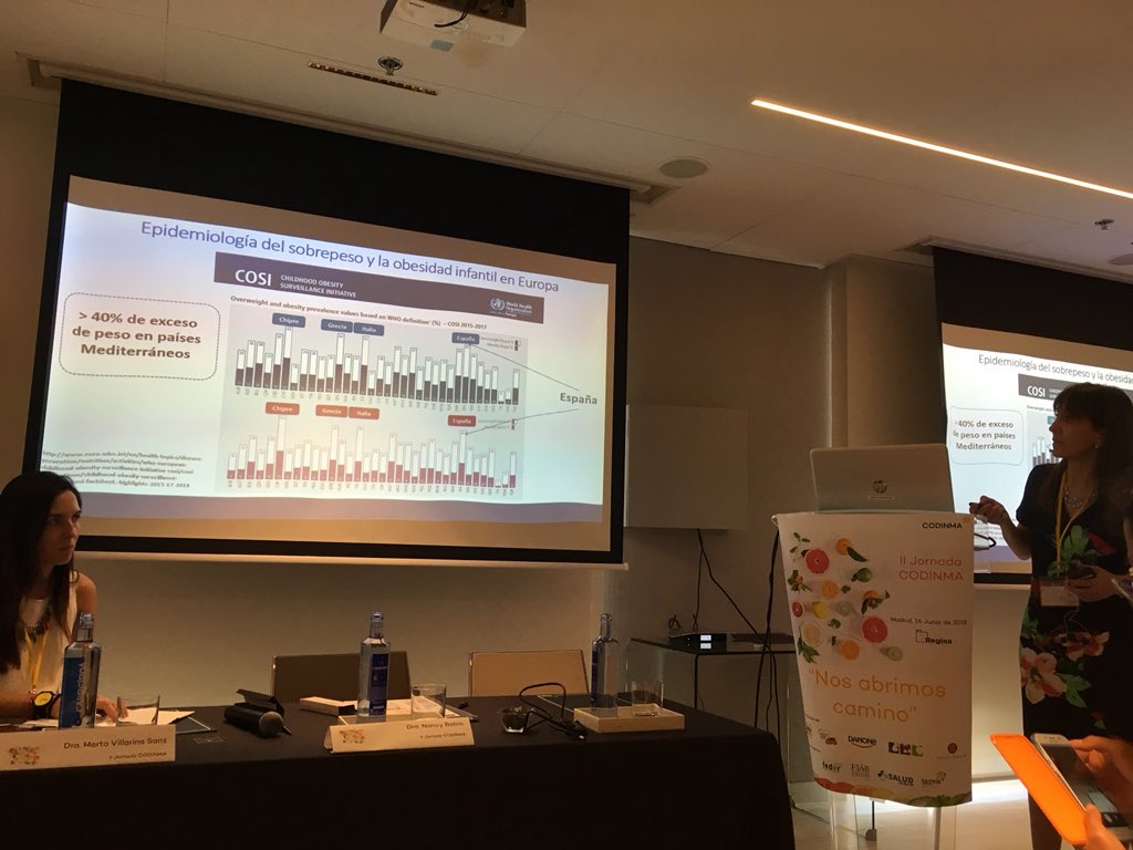 1 de cada 5 niños son obesos, ellos vivirán menos que sus padres nos cuenta @NanBabio en la charla obesidad infantil y estilo de vida mediterránea: el desayuno #IIJCODINMA #salud #educacionnutricional #desayuno