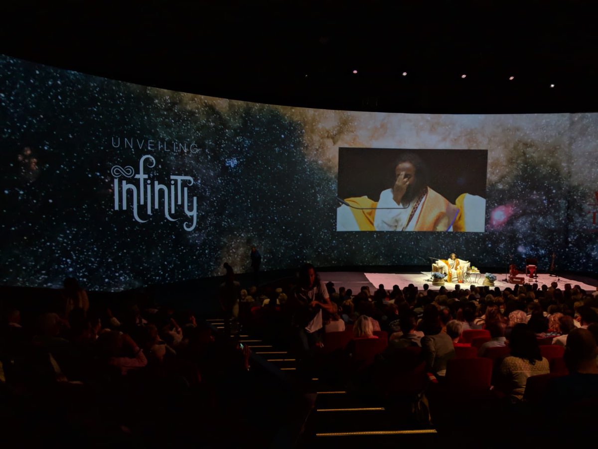 Gurudev's tweet photo. People from across Europe gathered in Amsterdam to experience knowledge and deep meditation during the Unveiling Infinity series of talks on the ancient Vigyan Bhairav scripture. https://t.co/VbfkLONPq1