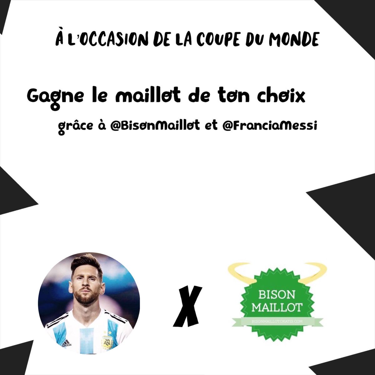 FranciaMessi's tweet image. CONCOURS 🎁

Gagne le maillot de ton choix, pour participer :
Retweet + follow @BisonMaillot et @FranciaMessi 

T.A.S : Le soir de la finale !
