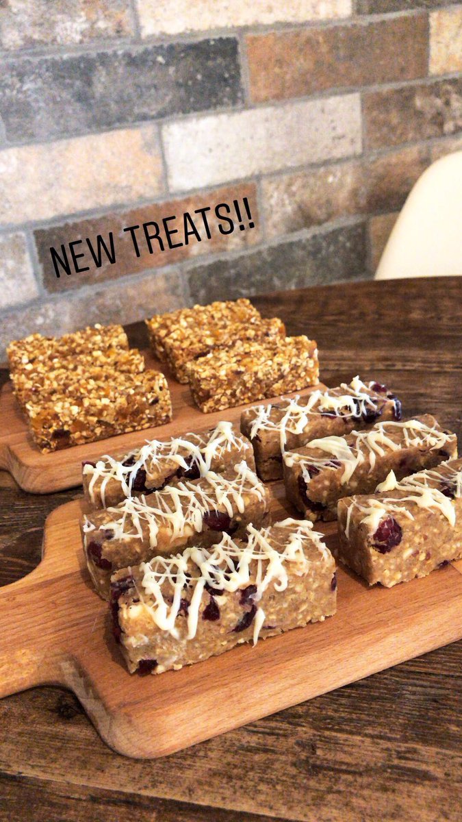 We have some new treats for you all!

Raw apricot, ginger and honey &amp; Raw white chocolate fruit and nut 🐻🌳#Treats #Bearandnatural