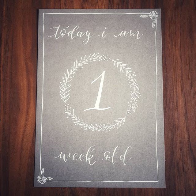 Just_Lettering's tweet photo. Ohhhhh look at this little beauty! A previous customer who I produced some baby announcements cards for has come back to me for some milestone cards. It's something I've had in mind for a while now so really pleased to have a bit of a push to do this little project. What do … https://t.co/QFb2kBtJza