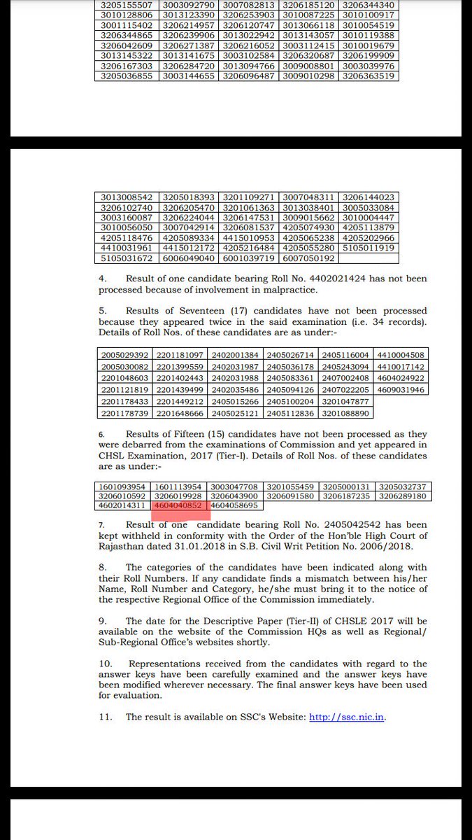 Mohapb204's tweet photo. Another candidate Mr.Koduru Atchuth bearing roll no. 4604040852 has been debarred cz of'cheating during exam' as stated by SSC in debarred list.But in result write up the same roll no is mentioned in a list pertaining to debarment b4 exam yet again appearing in d exam. #sscscam https://t.co/cd3onDIWJa