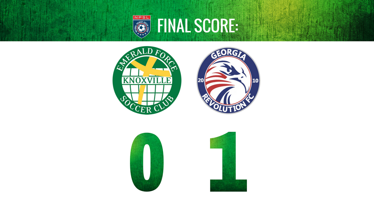 In the final home game of the season, the Emerald Force men's team fall to the <a href="/Ga_Revolution/">Georgia Revolution FC</a> 1-0. #NPSL