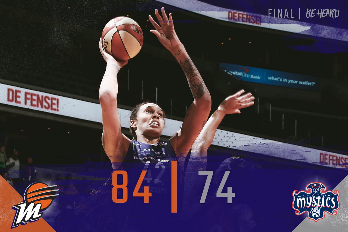 PhoenixMercury's tweet image. Looks like the @WashMystics magically disappeared in the second half. 🤷‍♀️

Griner: 24 pts, 7 rebs, 3 blks
Bonner: 23 pts, 8 rebs, 3 asts