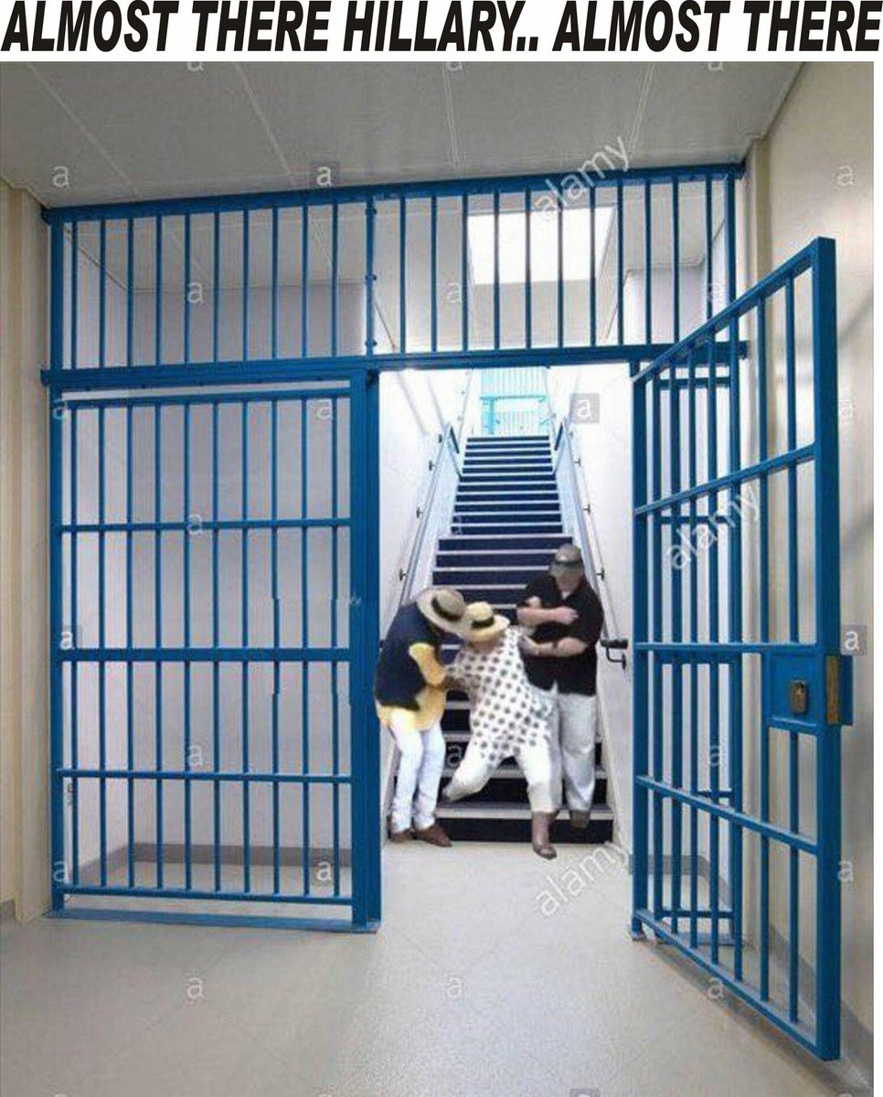 It Looks like Lying Crooked Hillary Slipped again, was Tripped Up and this is where she is going to End Up😆 ⁦⁦<a href="/greggutfeld/">GregGutfeld</a>⁩ ⁦<a href="/JesseBWatters/">Jesse Watters</a>⁩ ⁦<a href="/JudgeJeanine/">Jeanine Pirro</a>⁩ ⁦<a href="/realDonaldTrump/">Donald J. Trump</a>⁩ ⁦<a href="/LibsNoFun/">laugh@libs</a>⁩ @marvbluechip ⁦<a href="/DineshDSouza/">Dinesh D'Souza</a>⁩ ⁦⁦<a href="/POTUS/">President Donald J. Trump</a>⁩