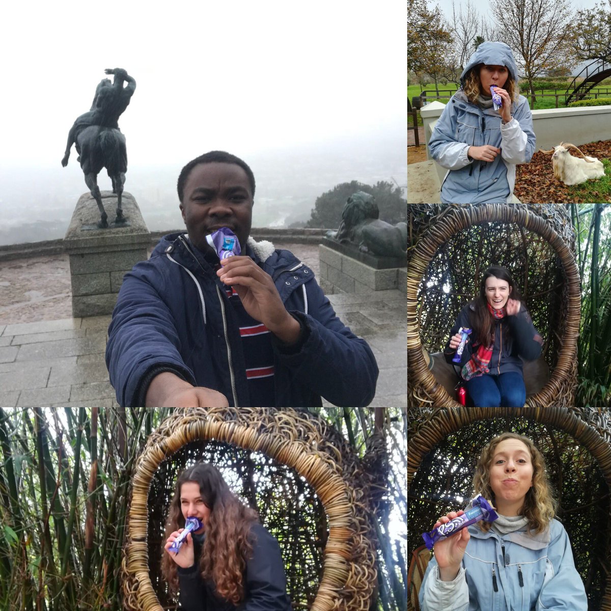 My Clan &amp; I enjoying our  <a href="/CadburyPSBar/">Cadbury P.S. Bar</a> in this AWESOME Cape Town rain 😎 I’ve got PS Bars flowing for free, slide in my DMs! #SayItWithPS