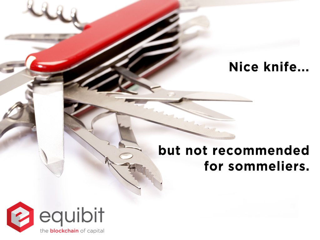 equibit's tweet photo. The right tool, and the right #blockchain, makes all the difference. #TheBlockchainofCapital #EquibitGroup https://t.co/lzT5ZfpXGe https://t.co/kzmr4FNGhb